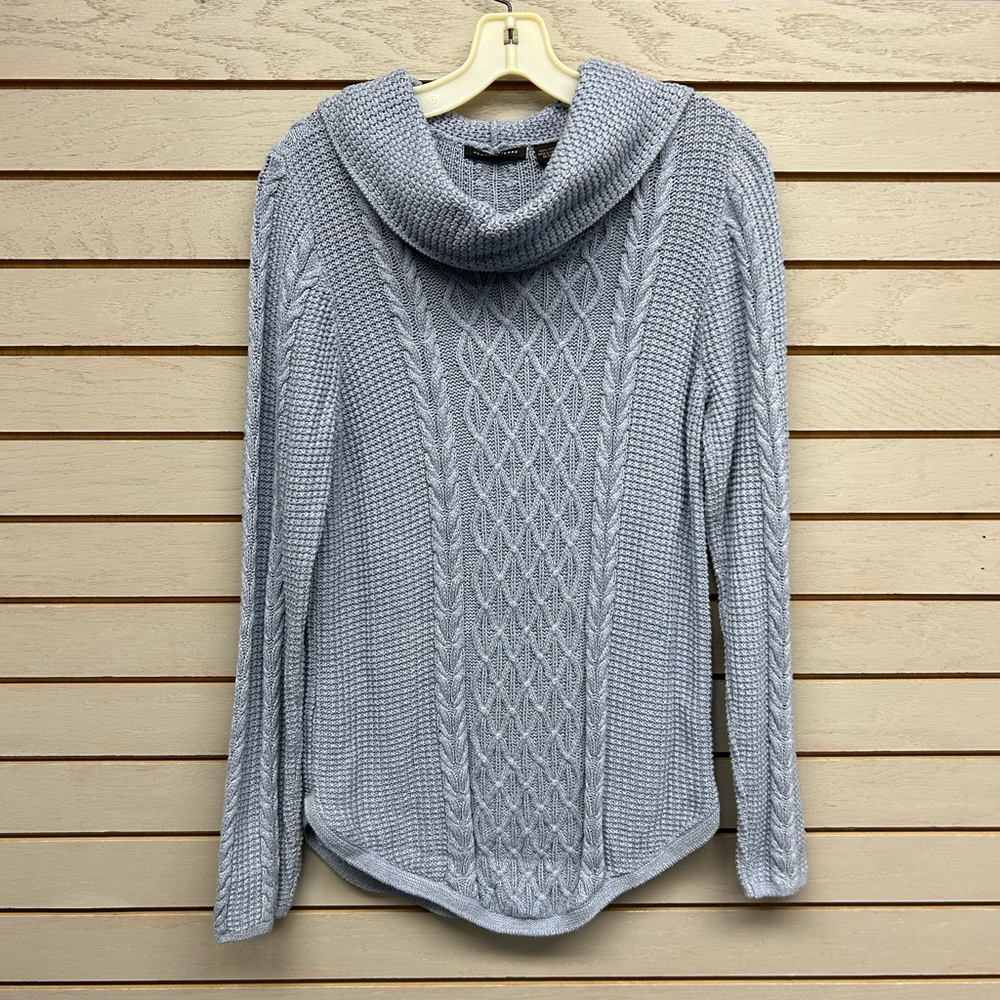 Jeanne Pierre Women's Gray Cable Knit Sweater Large
